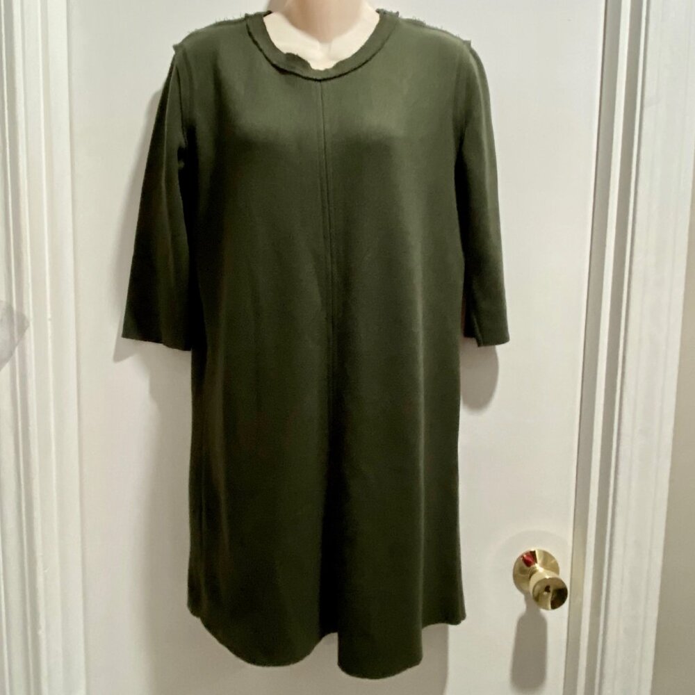 Zara Dark Academia Whimsigoth Minimalist Base Capsule Raw Seam T-Shirt Dress S
